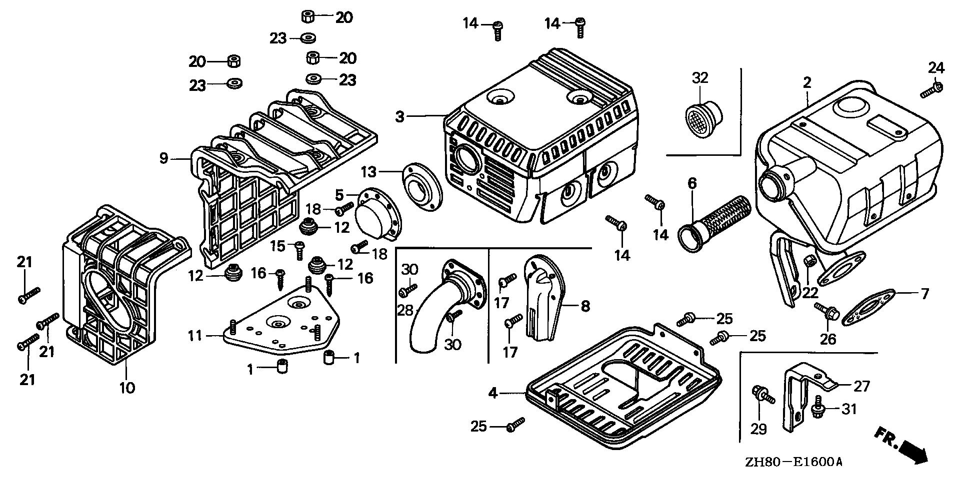 Parts for Engines GX GX160 GX160K1 QXE2 GC02-2000001-8669999
